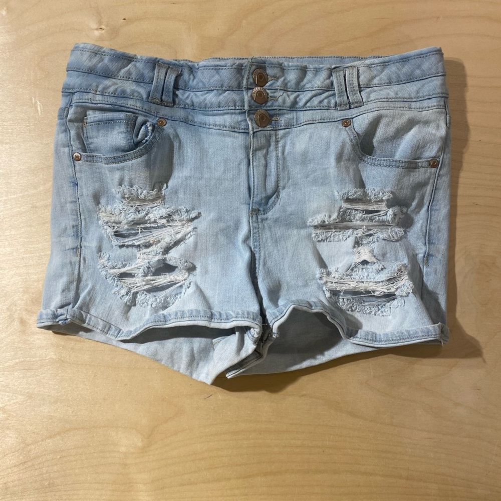 Blue Spice Sky Blue Casual Jean Button Fly Shorts16 (OE) - Picture 1 of 6